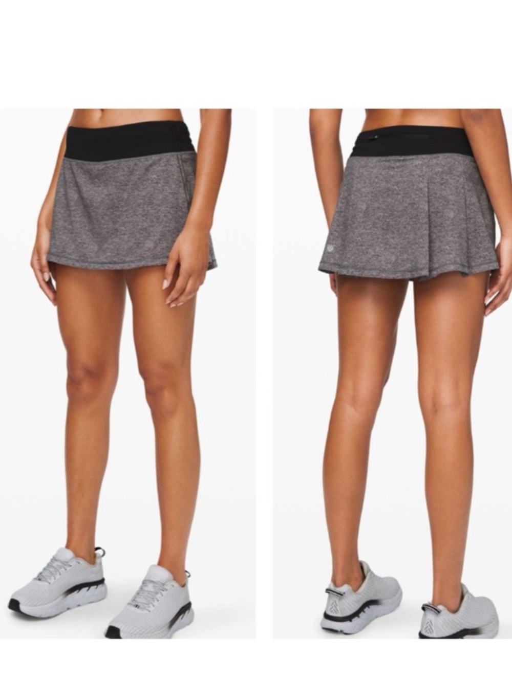 Lululemon Pace Rival Skirt Heather Gray and Black